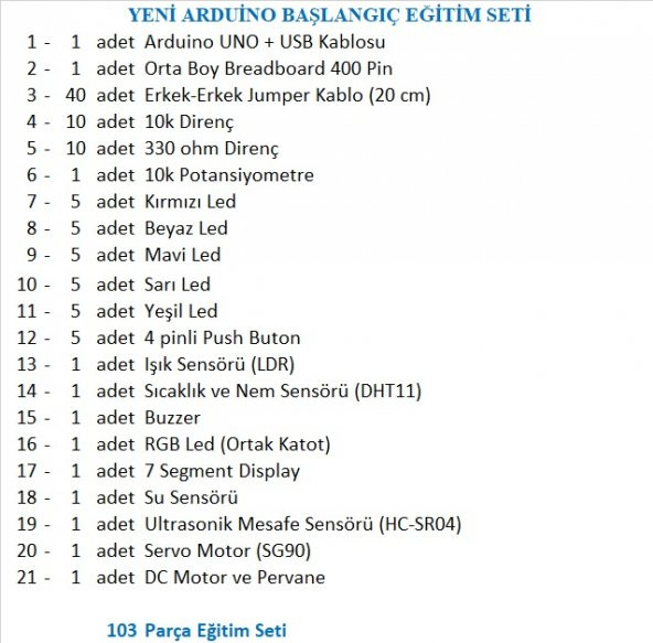 ARDUİNO BAŞLANGIÇ EĞİTİM SETİ - 2