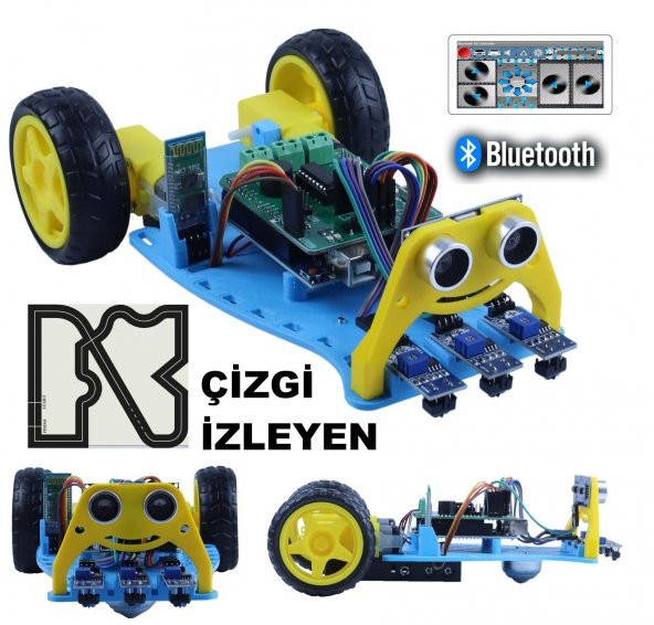 2WD MULTİTRON ARAÇ KİTİ V3ÇİZGİ İZLEYEN ENGELDEN KAÇAN BLUETOOTH (DEMONTE) - 2