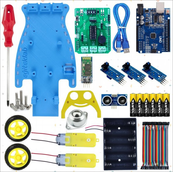 2WD MULTİTRON ARAÇ KİTİ V3ÇİZGİ İZLEYEN ENGELDEN KAÇAN BLUETOOTH (DEMONTE) - 3