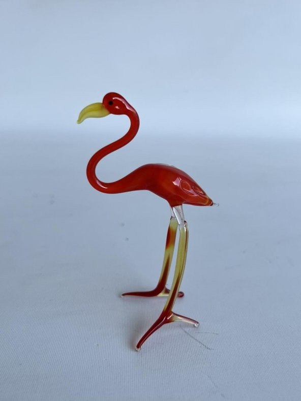 El Yapımı Murano Cam Flamingo Biblo A35 - Resim 3
