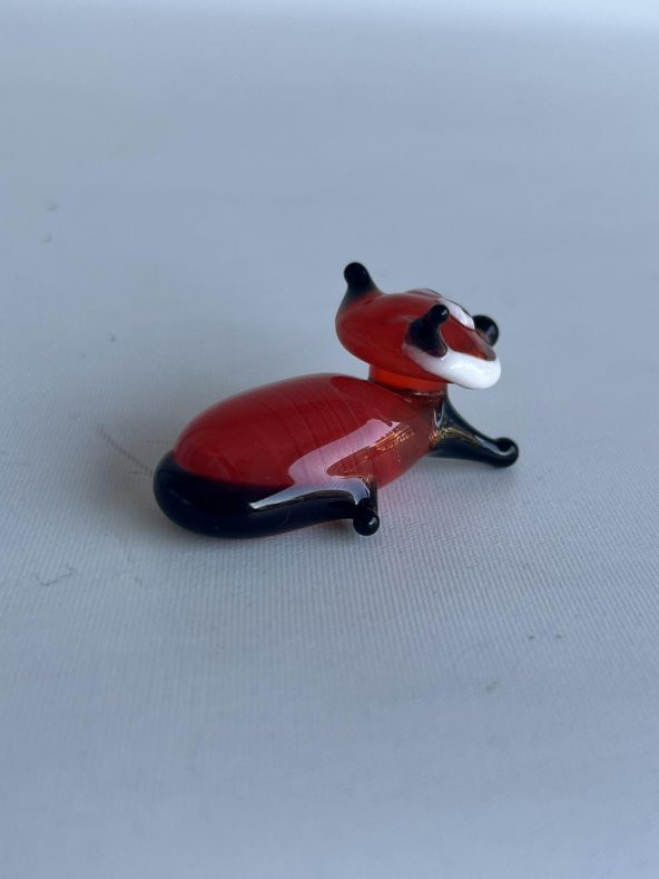 El Yapımı Murano Cam Tilki Biblo A36-04 - Resim 3