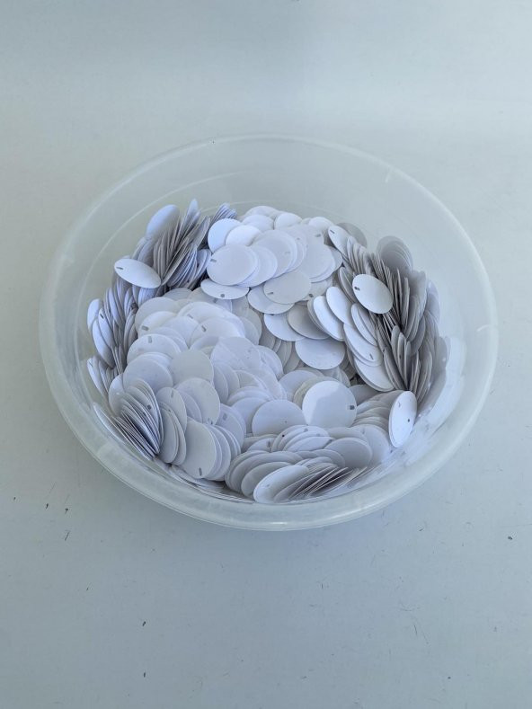 Yuvarlak Elbise Pvc Payet Pul Beyaz 30mm 625 Gram - 5