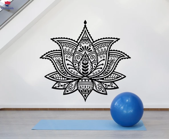 Oturma Odası, Yatak Odası Duvar Sticker Lotus Çiçeği Budizm Yoga Stüdyosu Meditasyon Çıkartmaları ürün görseli