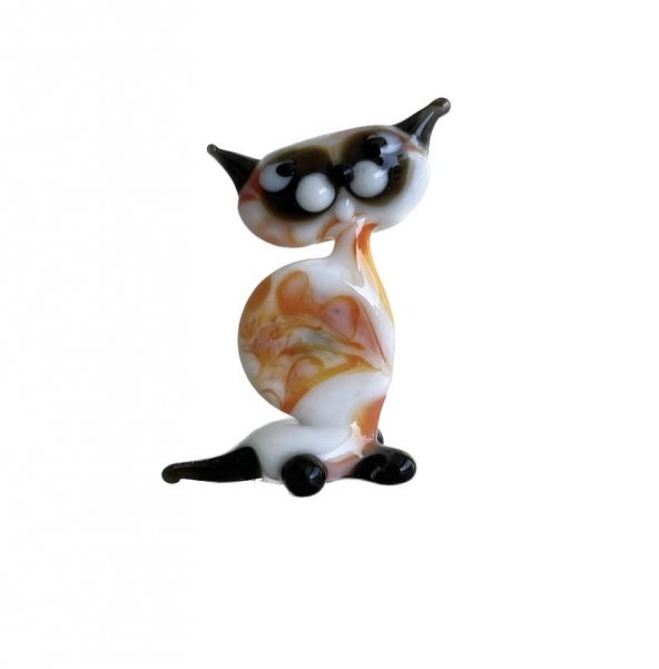 El Yapımı Murano Cam Kedi Biblo A50-03 ürün görseli 1