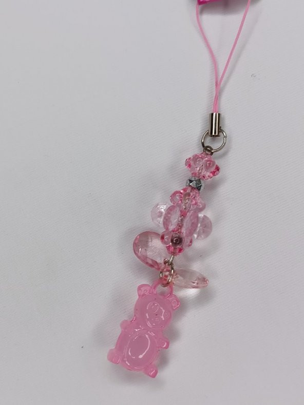 Jelibon Ayıcık Telefon Askısı Çanta Cüzdan Süsü Açık Pembe 011 - 3