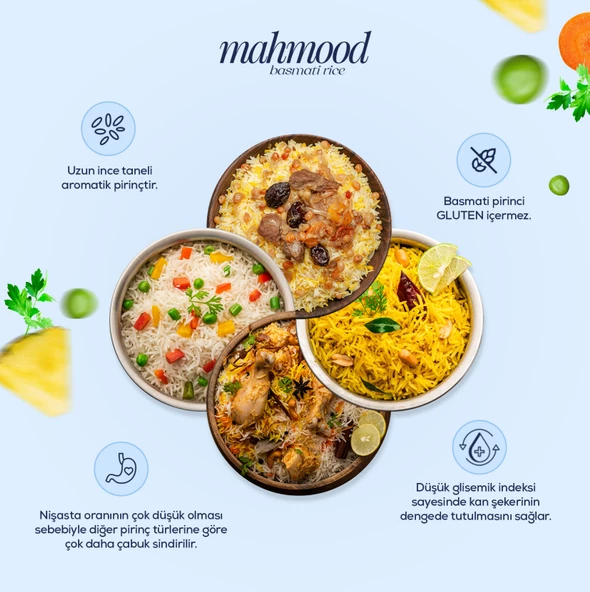 Mahmood Rice Basmati Pirinç 900 GR x 2 Adet - 3