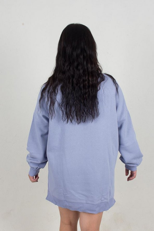 Truva Xxl Büyük Beden Droplu Yıldızlı  Sweat Mavi S006 - 3