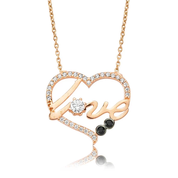 Gümüş Kalp Love Bayan Kolye SL1831 ürün görseli