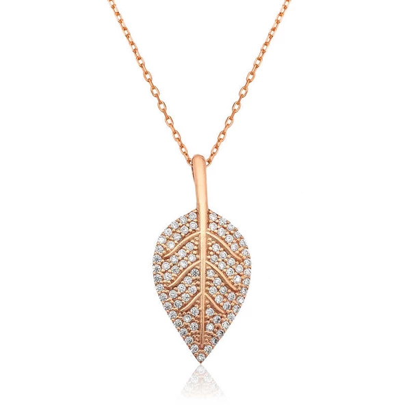 Gümüş Yaprak Bayan Kolye SL1325 ürün görseli