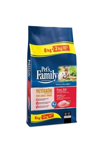 Pets Family Premium Kuzu Etli Yetişkin Köpek Maması 10 kg 2 li - 1