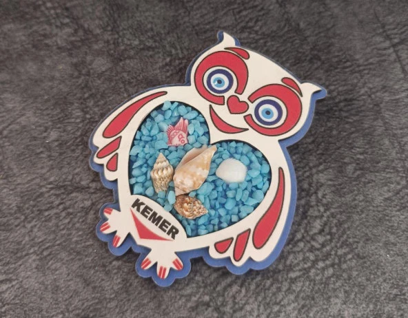 Magnet Baykuş Hayvan Nazar Boncuk Buzdolabı Süsü Ahşap Magnet Mıknatıslı Hediyelik Eşya - 2