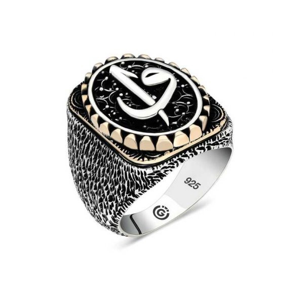 Gümüş Elif Vav Oval Erkek Yüzük  SL4625