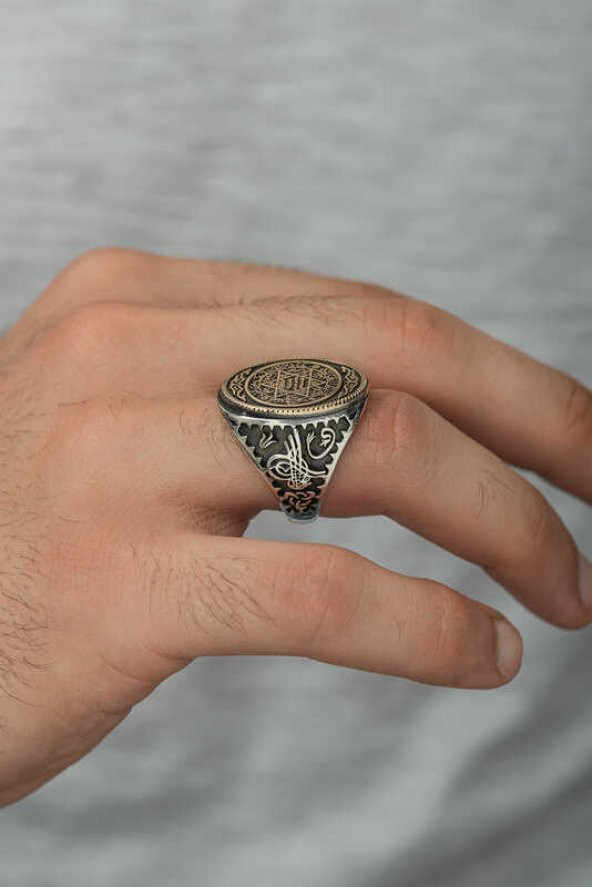 Gümüş Süleyman Mührü Erkek Yüzük  SL4449 - Resim 3