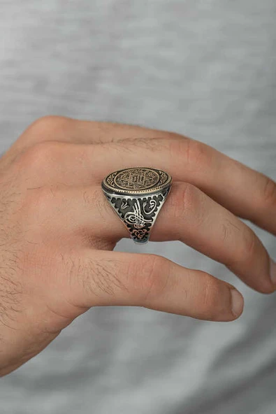 Gümüş Süleyman Mührü Erkek Yüzük  SL4449 - Resim 6