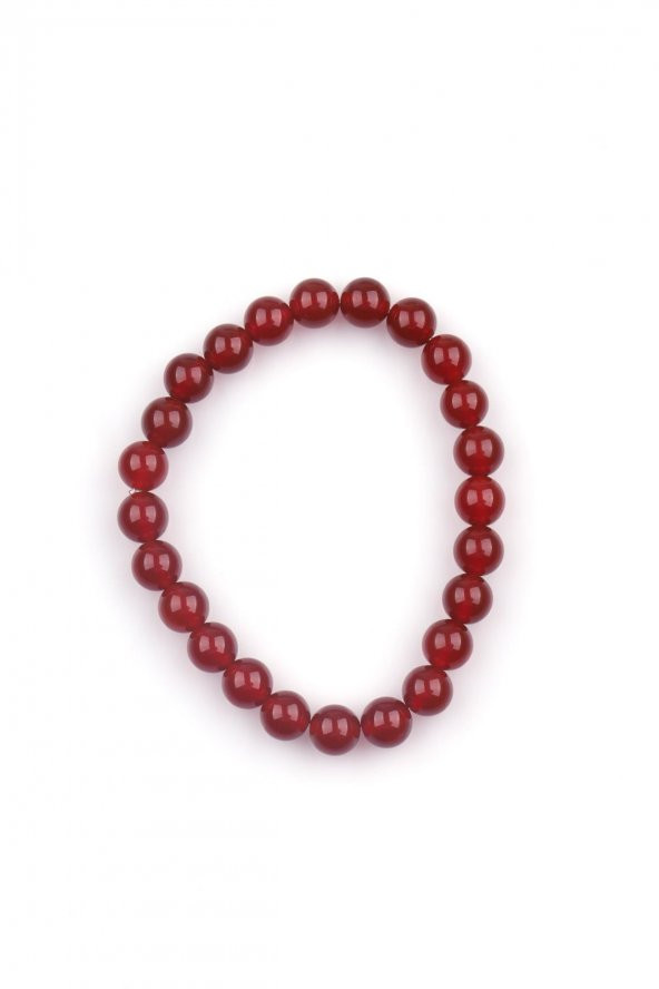 Kahverengi Akik Doğal Taş 8 mm Küre Kesim Bileklik - Resim 2