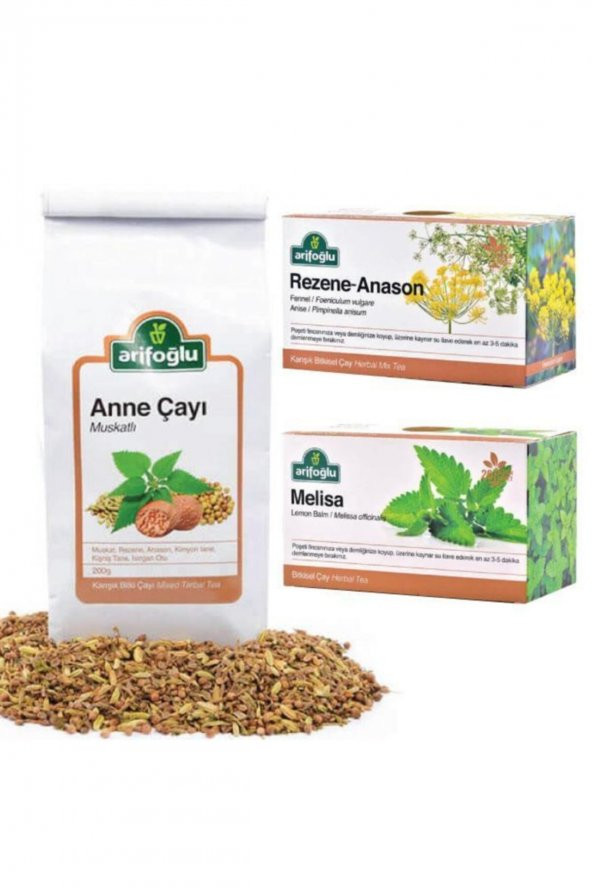 Arifoğlu Anne Çayı 200gr + Rezene Anason Süzen 20li + Melisa Süzen 20li ürün görseli 1