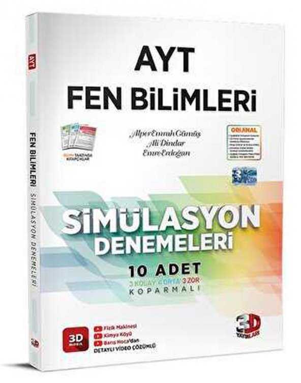 3D AYT Fen Bilimleri Simülasyon Denemeleri Detaylı Video Çözümlü 2023