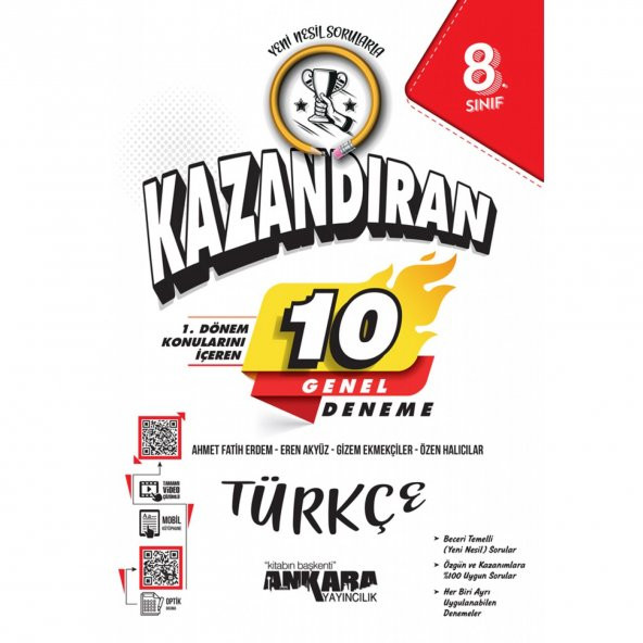 Ankara 8.Sınıf Kazandıran 1.Dönem Türkçe 10 Genel Deneme