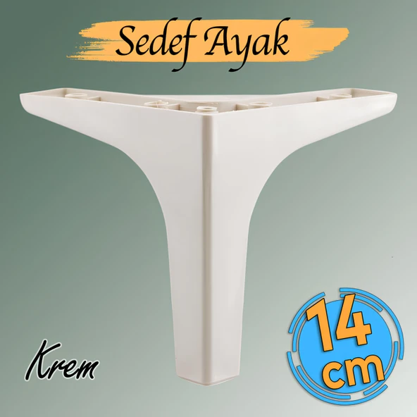 Sedef Lüks Mobilya Kanepe Sehpa Tv Ünitesi Koltuk Ayağı 14 Cm Krem Baza Ayakları ürün görseli