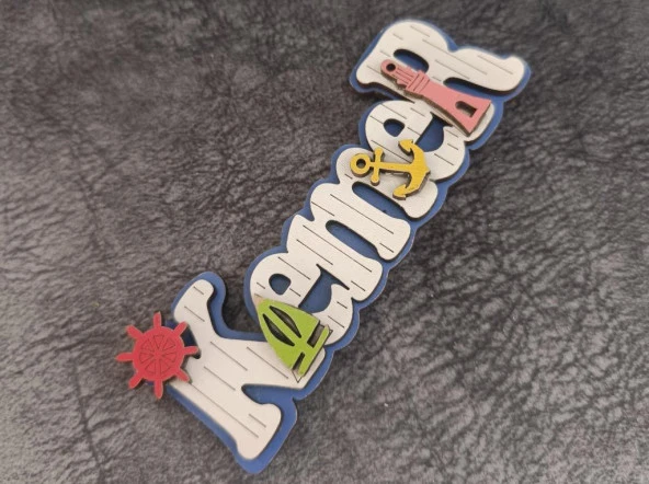 Magnet Dümen Çapa Gemi Kule Yelken Deniz Kabuk Nazar Göz Buzdolabı Süsü Ahşap Magnet Mıknatıslı Hediyelik Eşya - 2
