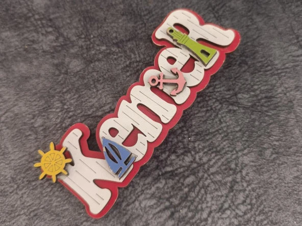 Magnet Dümen Çapa Gemi Kule Yelken Deniz Kabuk Nazar Göz Buzdolabı Süsü Ahşap Magnet Mıknatıslı Hediyelik Eşya - Resim 2