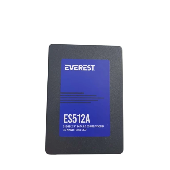 Everest Es512A 512Gb 2.5 Sata3.0 550Mb/460Mb 3D Nand Flash Ssd Disk ürün görseli