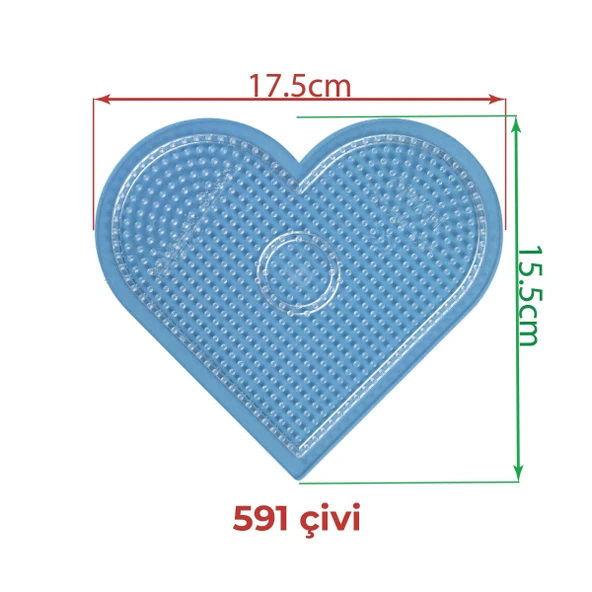 Hama Boncuk Midi Tabla - Büyük Kalp (HA233) - Resim 3