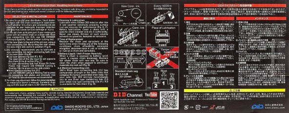 Did 520-112Vx3 1997-2003 Kawasaki EL 250 Uyumlu Zincir Vx3 Xring Gold (Sarı) Renk - Resim 8