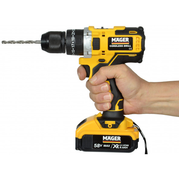 Mager Çelik Madren Darbeli Extra 35 Parça Set Yedek Akülü Çantalı Vidalama Şarjlı Matkap - 4