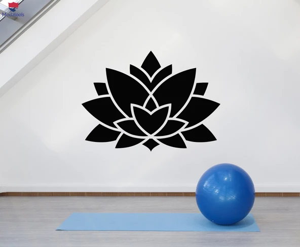 Oturma Odası, Yatak Odası Duvar Sticker Lotus Soyut Çiçek Doğa Yoga Stüdyosu Çıkartmaları ürün görseli