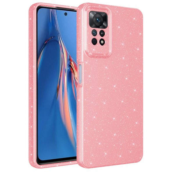 KNY Xiaomi Redmi Note 12 Pro 4G Kılıf Kamera Korumalı Simli Lux Koton Silikon Pembe