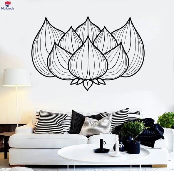 Oturma Odası, Yatak Odası Duvar Sticker Lotus Çiçeği Hinduizm Yoga Stüdyosu Hindu Çıkartmalar s Benzersiz Hediyelik