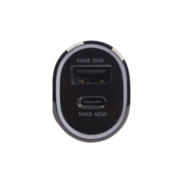 Global 40200 Super Fast Turbo Araç Şarj Aleti (45W + 15W) Kablolu Set Siyah WNE0382 - 4
