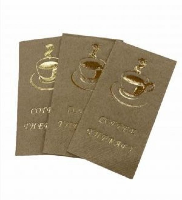 Gold Yaldızlı Kraft Coffee Therapy Peçete 6x12 cm