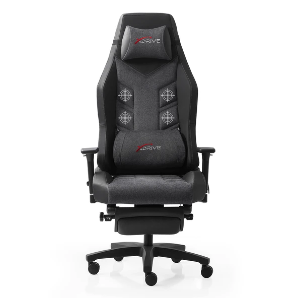 xDrive Fırtına Profesyonel Oyuncu Koltuğu Masajlı Ayak Uzatmalı Gri/Siyah - 2