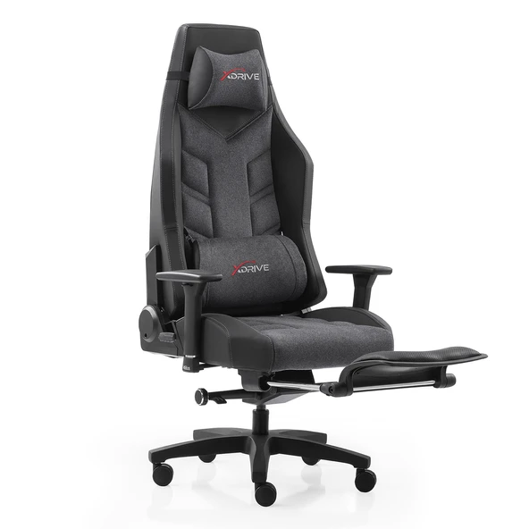 xDrive Fırtına Profesyonel Oyuncu Koltuğu Masajlı Ayak Uzatmalı Gri/Siyah