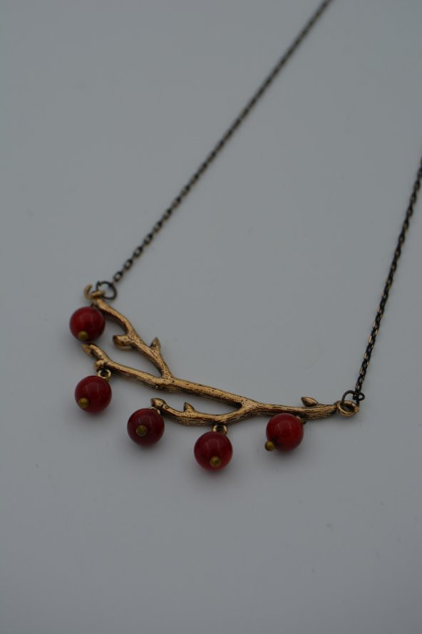 STONEAGE Kolye Mercan Taşlı Ağaç Dalı ürün görseli