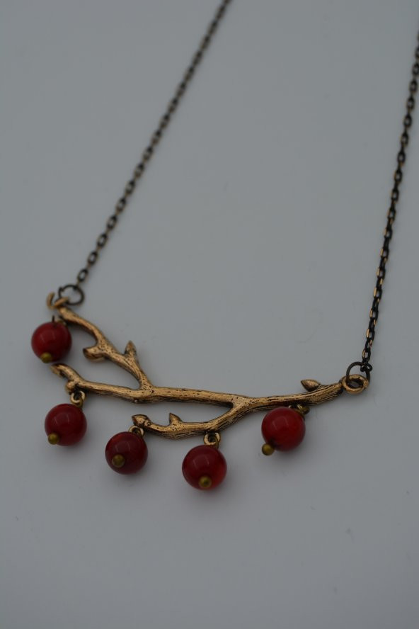 STONEAGE Kolye Mercan Taşlı Ağaç Dalı - Resim 2