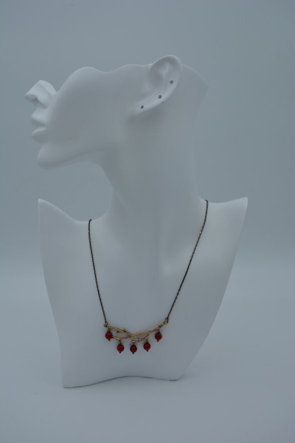 STONEAGE Kolye Mercan Taşlı Ağaç Dalı - Resim 5