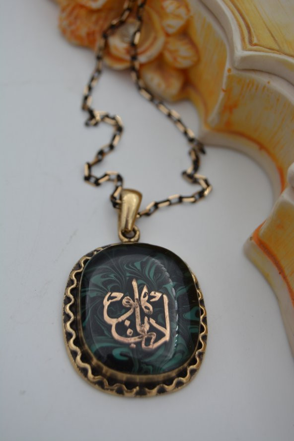 STONEAGE EDEP YA HU YAZILI EBRULU KOLYE - Resim 5