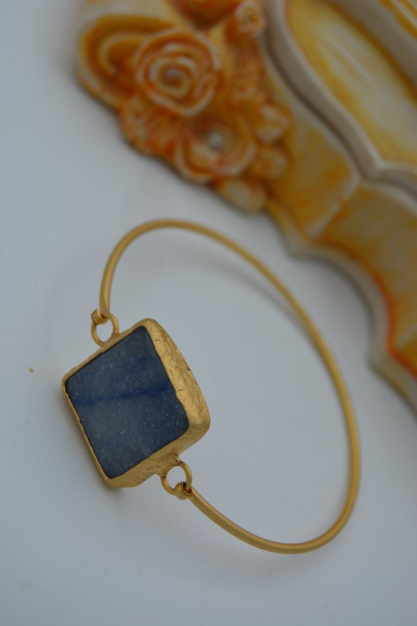 STONEAGE MAVİ KUVRS 22K ALTIN BİLEKLİK ürün görseli