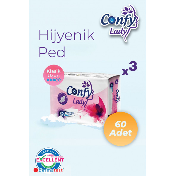 Confy Lady Hijyenik Ped Classic Normal Eko Paket 20 Adet x 3 Paket