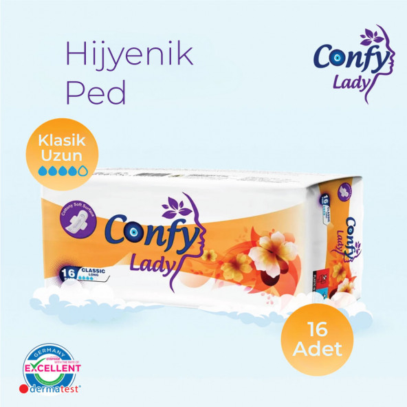 Confy Lady Hijyenik Ped Classic Uzun Gün 16 lı Paket