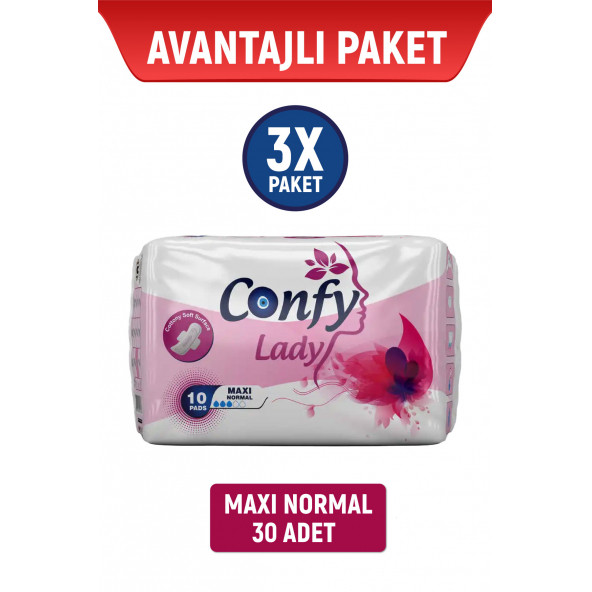 Confy Lady Hijyenik Ped Maxi Normal 10 Adet x 3 Adet