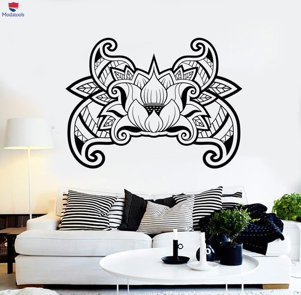 Oturma Odası, Yatak Odası Duvar Sticker Lotus Çiçeği Çiçeği Budizm Yoga Çıkartmalar Benzersiz Hediyelik ürün görseli