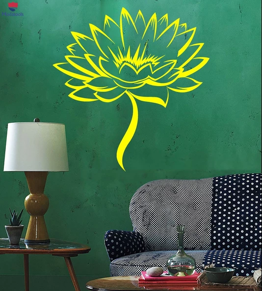 Oturma Odası, Yatak Odası Duvar Sticker Lotus Çiçeği Çiçeği Ev Iç Çıkartmalar Benzersiz Hediyelik