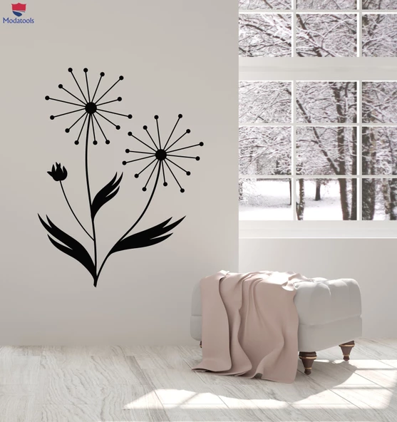 Oturma Odası, Yatak Odası Duvar Sticker Çiçek Sanat Karahindiba Yatak Odası Dekorasyon Çiçekler Çıkartmalar