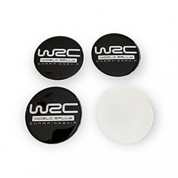 WRC WORLD RALLY LOGOLU 56 MM JANT GÖBEK STICKER (SİYAH-BEYAZ) - 2