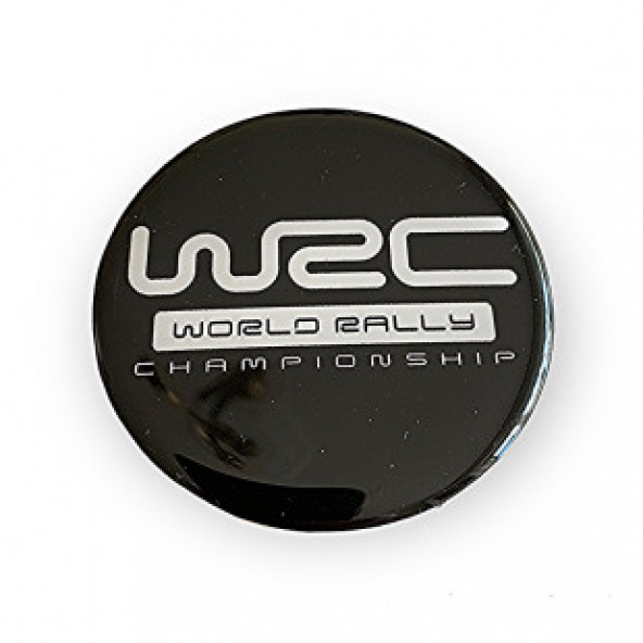 WRC WORLD RALLY LOGOLU 56 MM JANT GÖBEK STICKER (SİYAH-BEYAZ) - 3