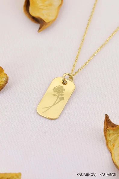 Doğum Çiçeği Kolye Doğum Ayı Çiçek Kolye Modeli 12 Ay Burç Kolye - Resim 11